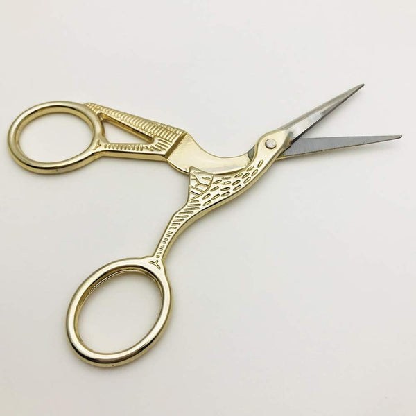 Crane Shape Sewing/Tailoring Scissors, Metal, Gold, 11.5 x 5 x 0.8 cm