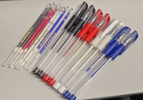 Fabric Heat Erasable Pens 16pcs Assorted 2 Black, 2 Red, 2 White, 2 Blue and refills