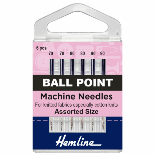 Hemline Ball Point Machine Needles Regular Mixed 6 pieces