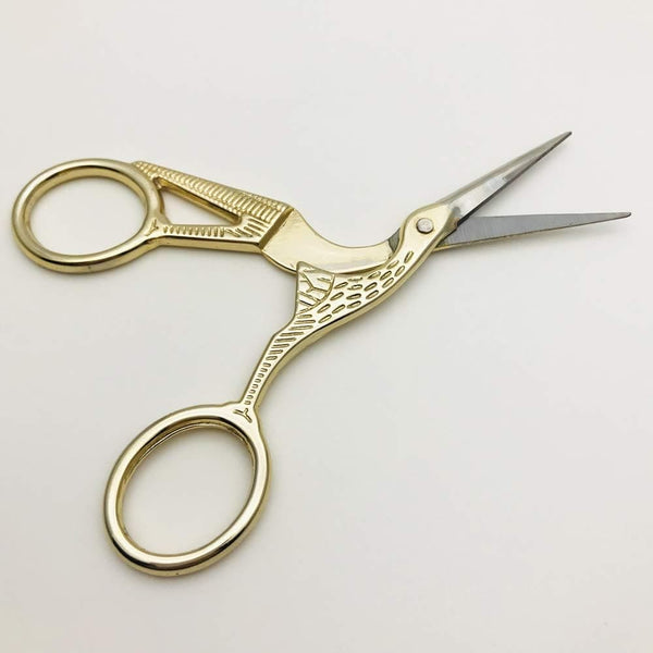 Crane Shape Sewing/Tailoring Scissors, Metal, Gold, 11.5 x 5 x 0.8 cm