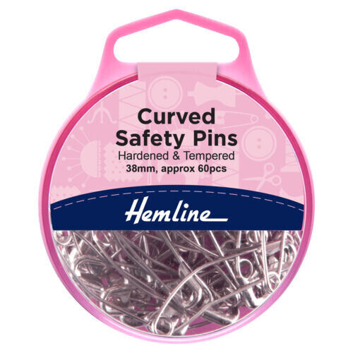 Hemline 38mm Nickel Curved Safety Pins