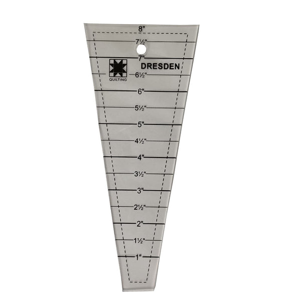 Easy Dresden Quilt Ruler Quilting Template Ruler for Sewing Acrylic Tool 1 to 8-Inch