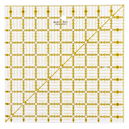 Acrylic Quilters Ruler 9.5" Square