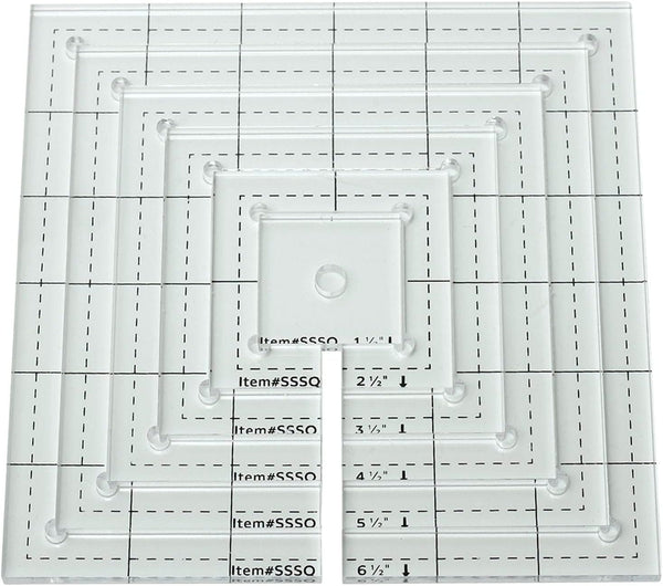 Square Quilting Clear Ruler Drawing 6 Pieces