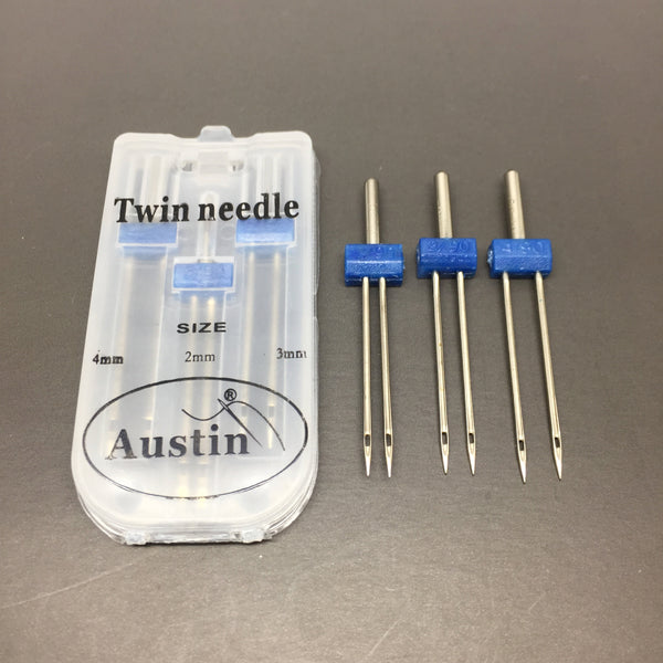 Twin Needle Pack Size 2mm, 3mm, 4mm.