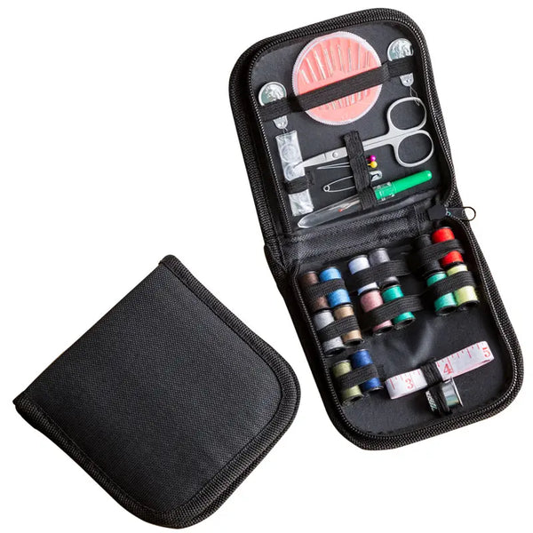 Travel Sewing Machine Kit with Zipper Case Sewing Accessories Set Needle Thread Scissor Spools Buttons Thimble Mini Sewing Kit