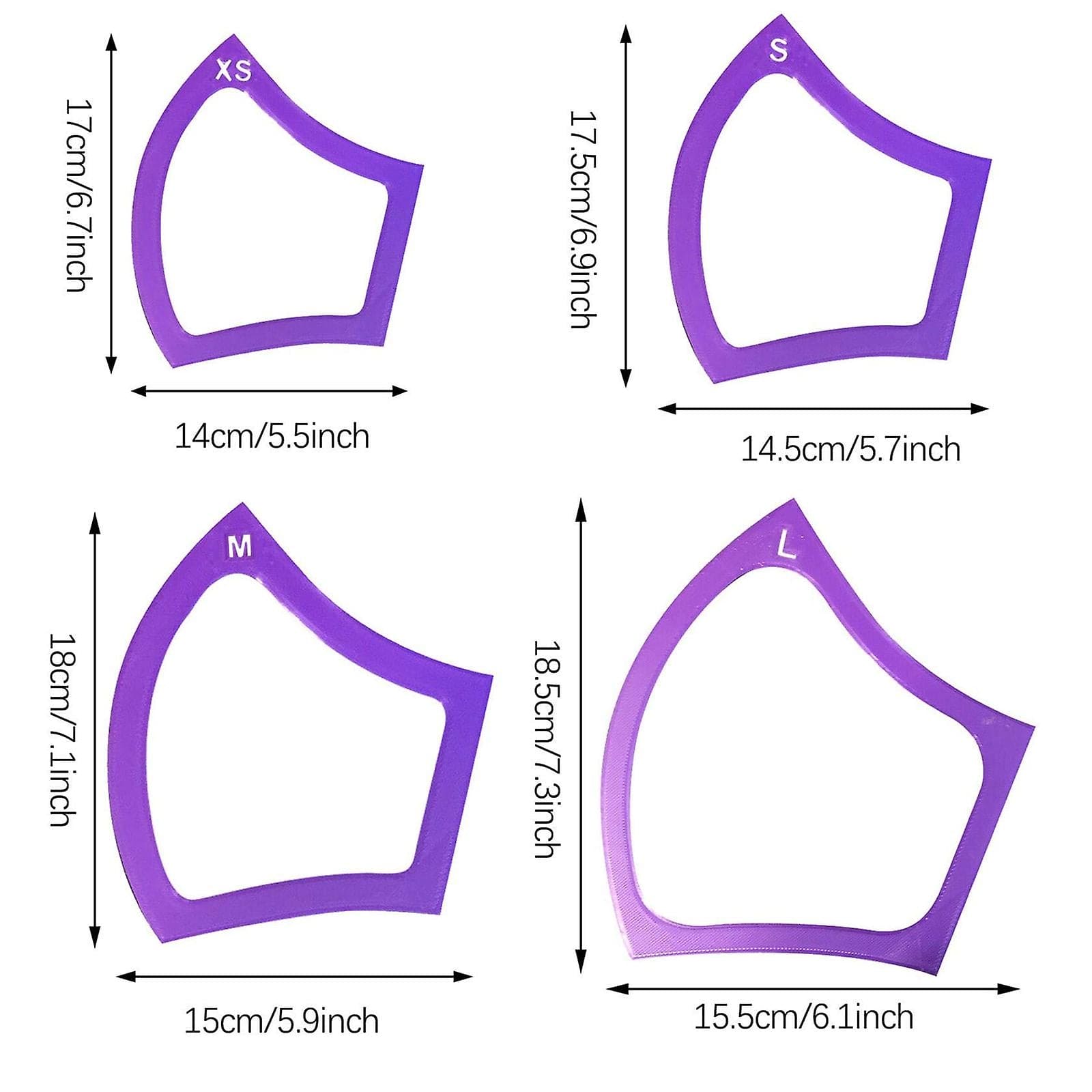 Reusable Face Shield Plastic Sewing Template With 4 Different Sizes