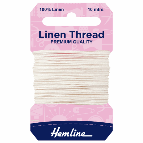 Hemline 100% Linen Thread White 10mtrs