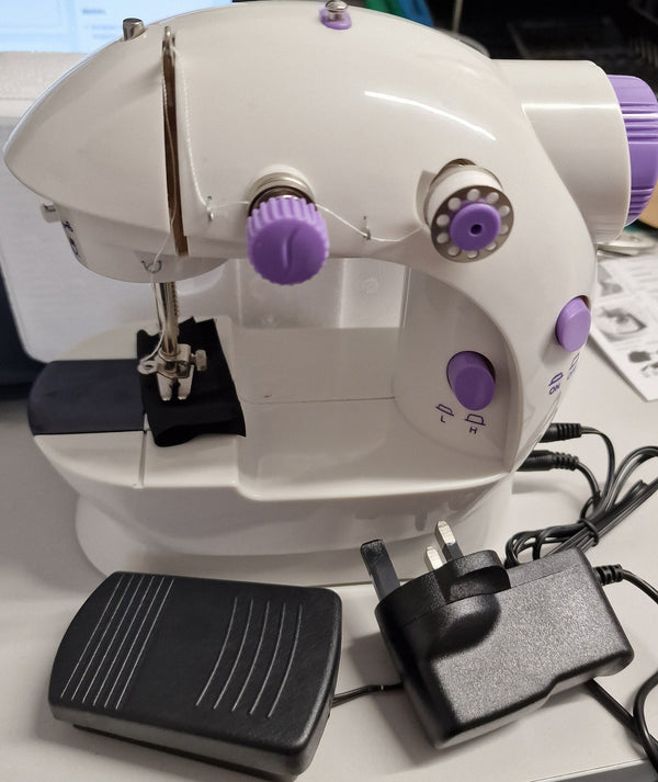 Mini Sewing Machine Wth Double Threads And Two Speed Control Foot Pedal Battery or Electric