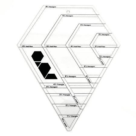 Diamond Shaped Quilters Ruler Hexagon, Jewel, Triangle Quilt Patchers